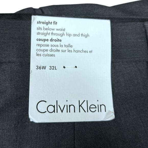 NWT Calvin Klein Straight Fit Suit Dress Pants Charcoal Grey 36x32 36W 34W 32L - Picture 4 of 6